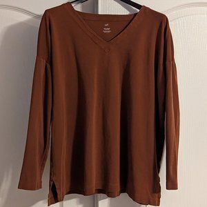 J. Jill Simply Supima burnt orange v-neck tunic